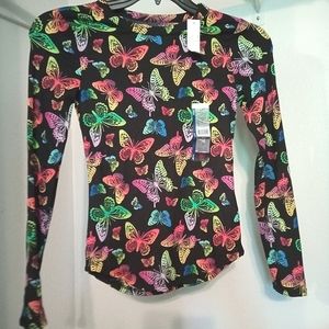 Time and Tru Ribbed Butterfly Long Sleeve